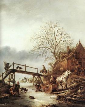 Isack Van Ostade : A Winter Scene
